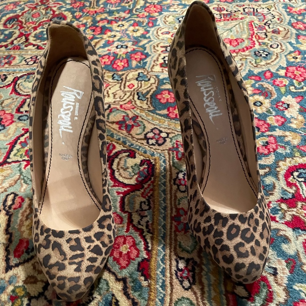 Brand new Jerome Rousseau leopard heels size 8